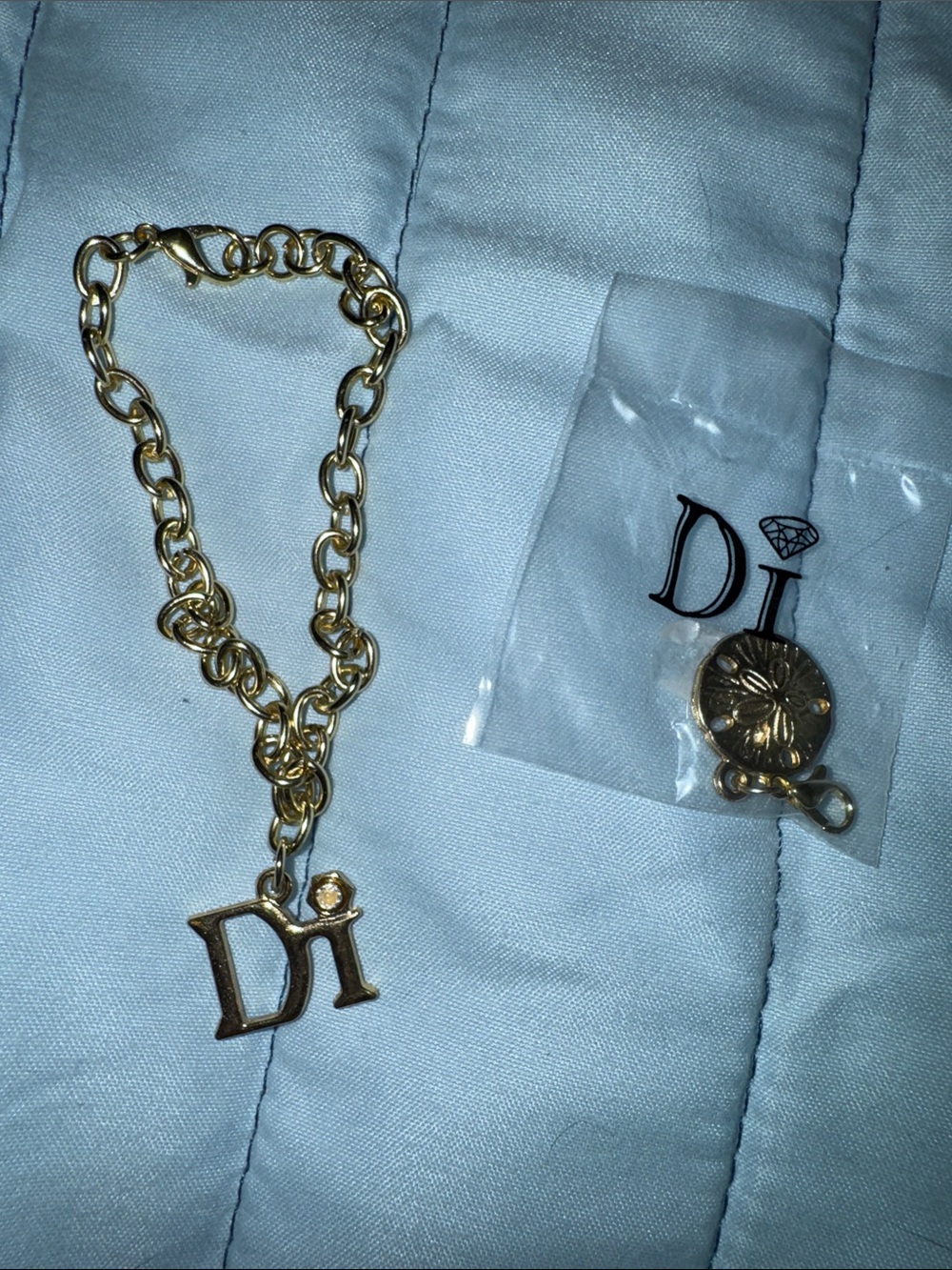 Gold Charm Chain Bracelet